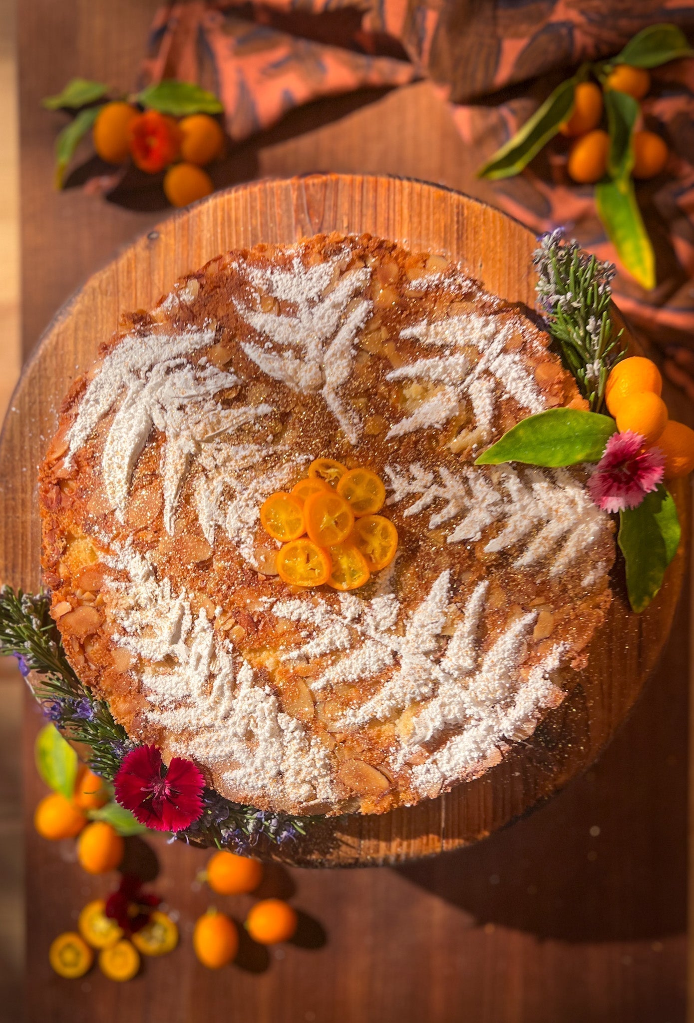 simple life things almond cake with kumquat decoration