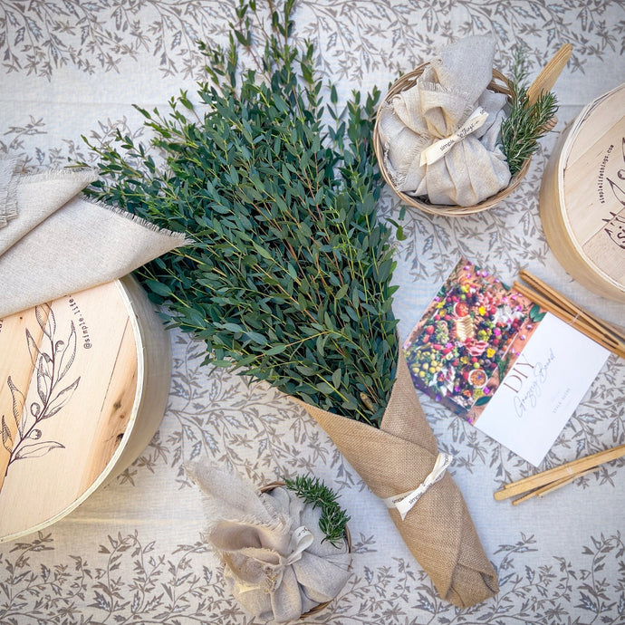 eucalyptus bundle and grazing table os angeles