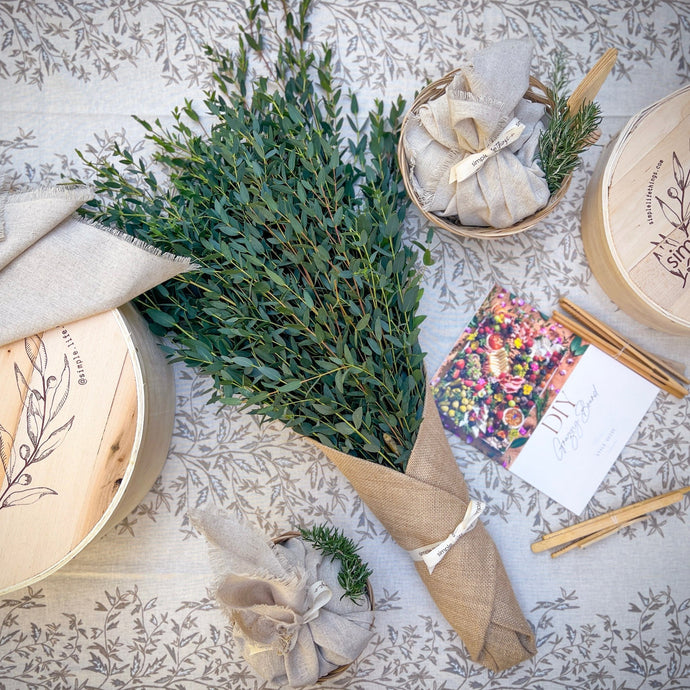 eucalyptus bundle and grazing table los angeles