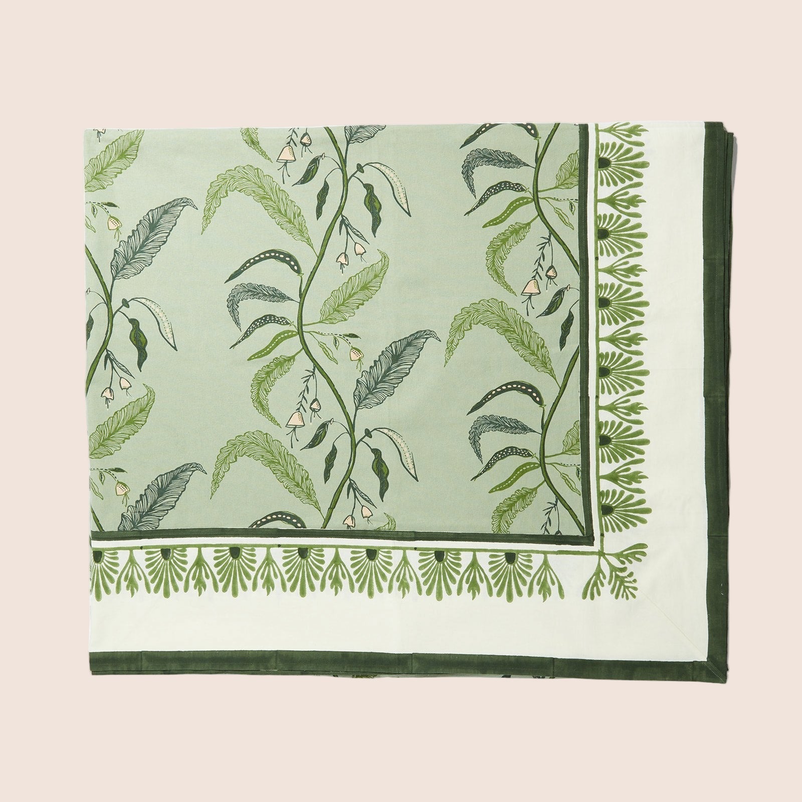 Tuileries Tablecloth Blockprinted Trim