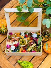 Load image into Gallery viewer, cheese gift box with pumpkin display and eucalyptus
