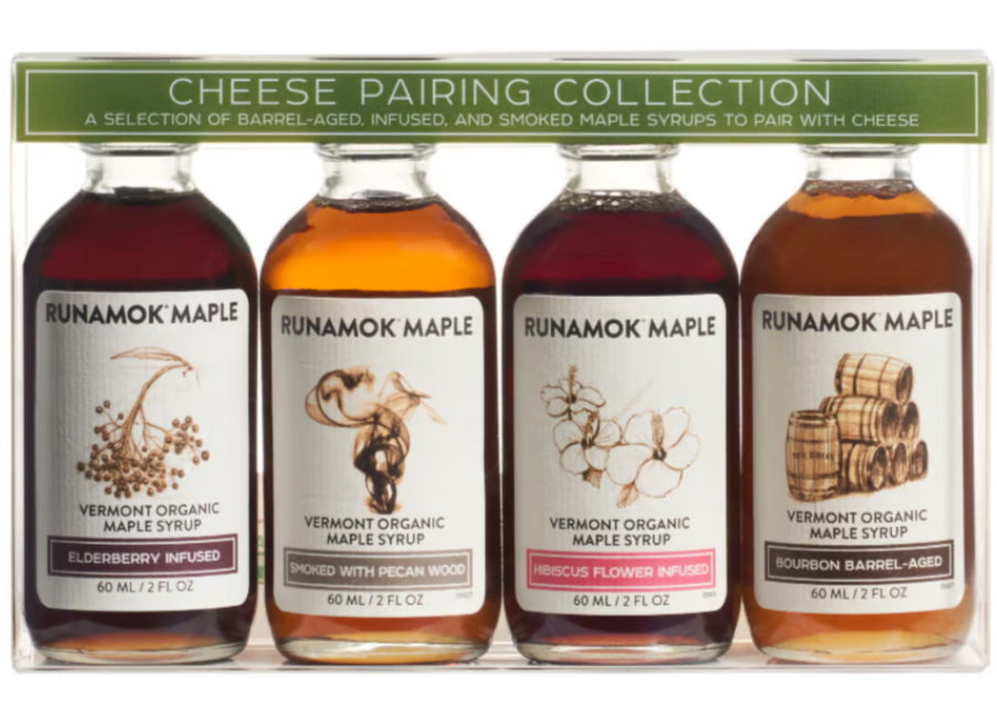 Cheese Syrups infused, smoked, and barrel-aged